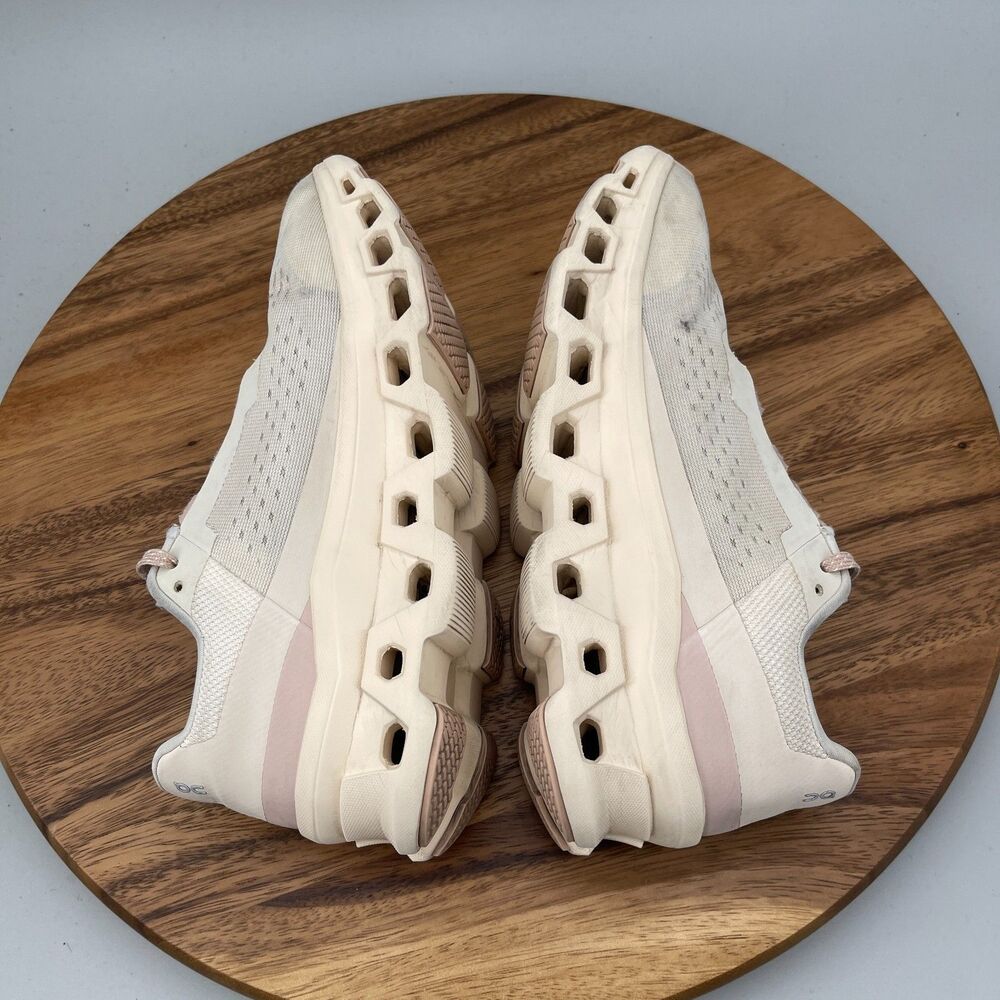 On Cloud Cloudmonster Shoes Womens Size 8.5 Beige Running Comfort Walking Gym - Picture 6 of 9
